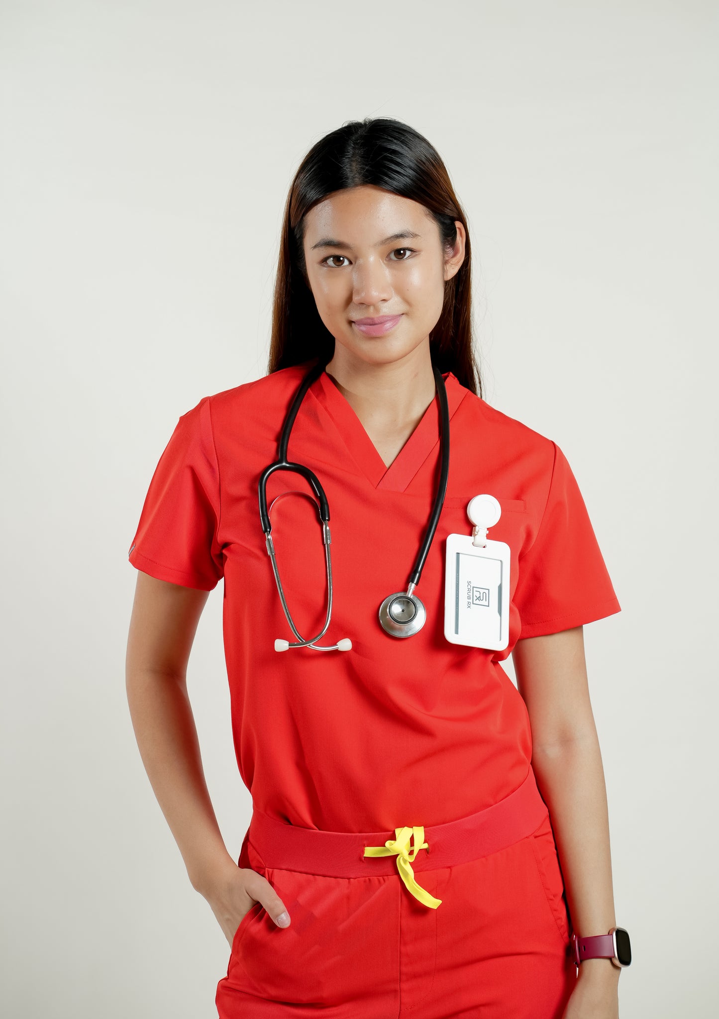 Women's PRO V-neck Top Red