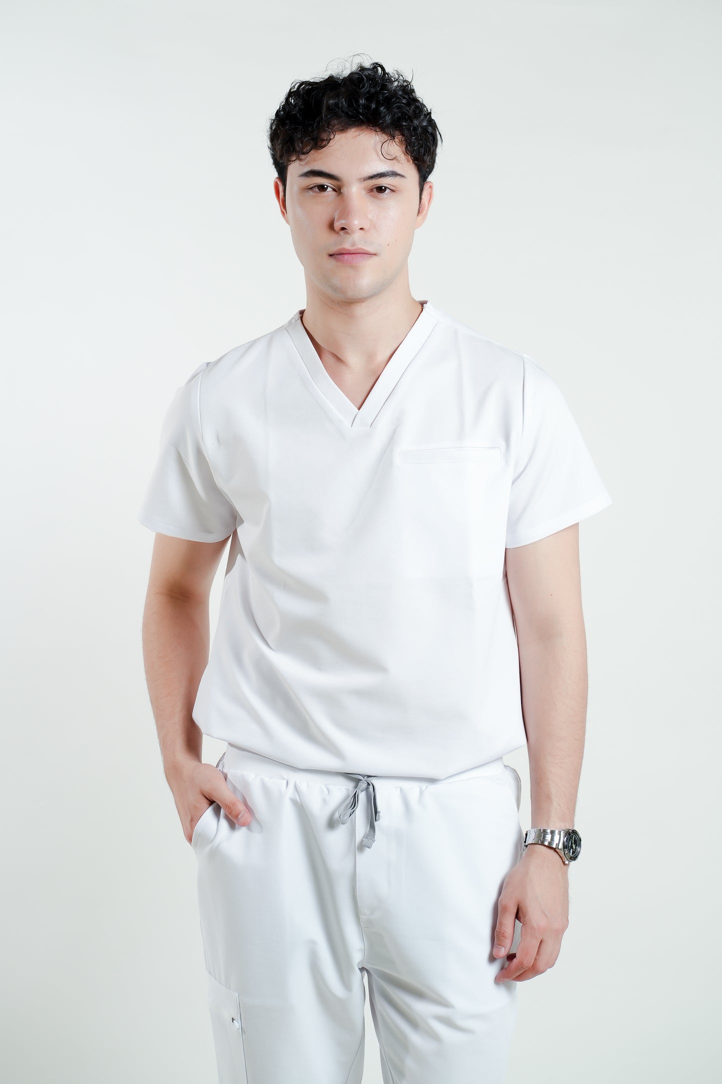 Men's PRO V-neck Top White