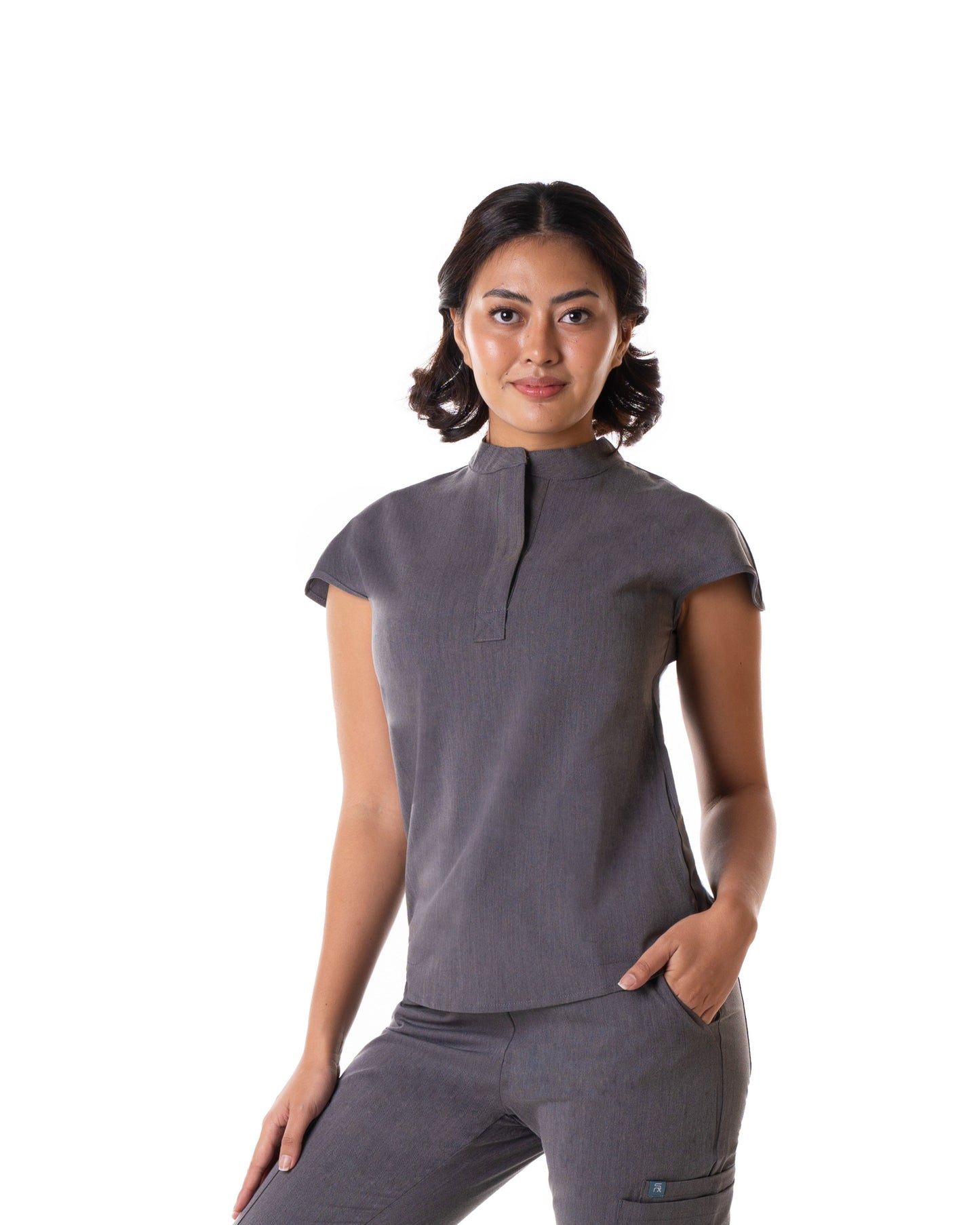 Women's PRO Mandarin Top Charcoal