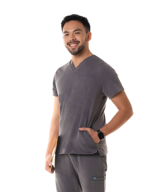 Men's PRO V-neck Top Charcoal