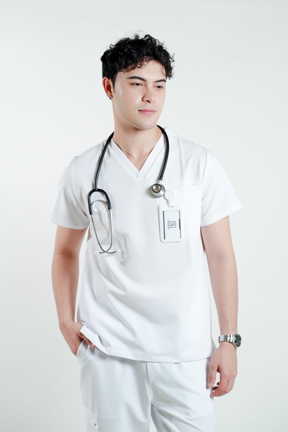 Men's PRO V-neck Top White