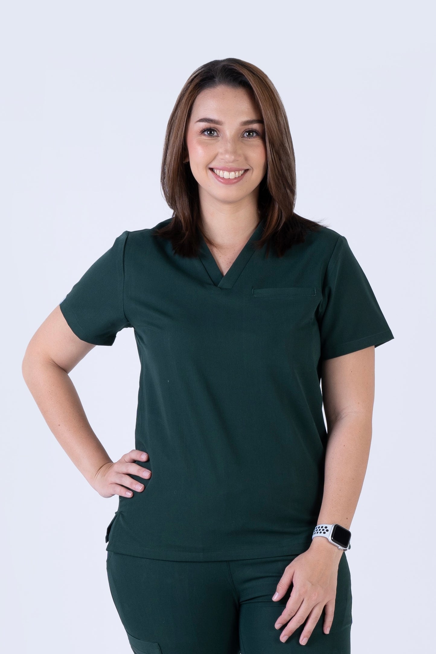 Women's PRO V-neck Top Forest Green