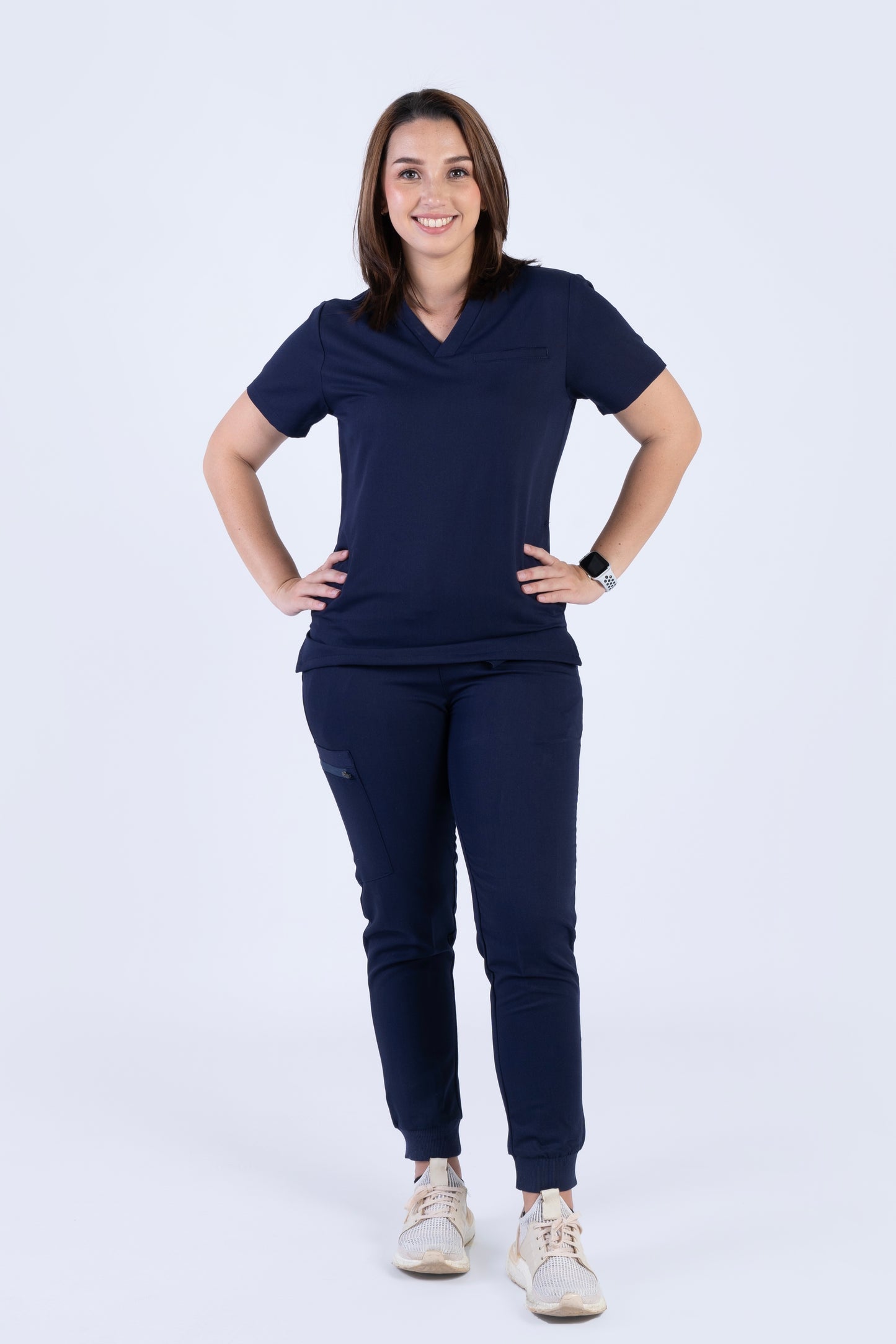 Women's PRO V-neck Top Navy Blue