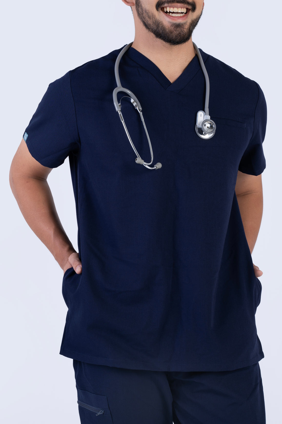 Men's Pro Cargo & V-neck Top | Navy Blue Pair