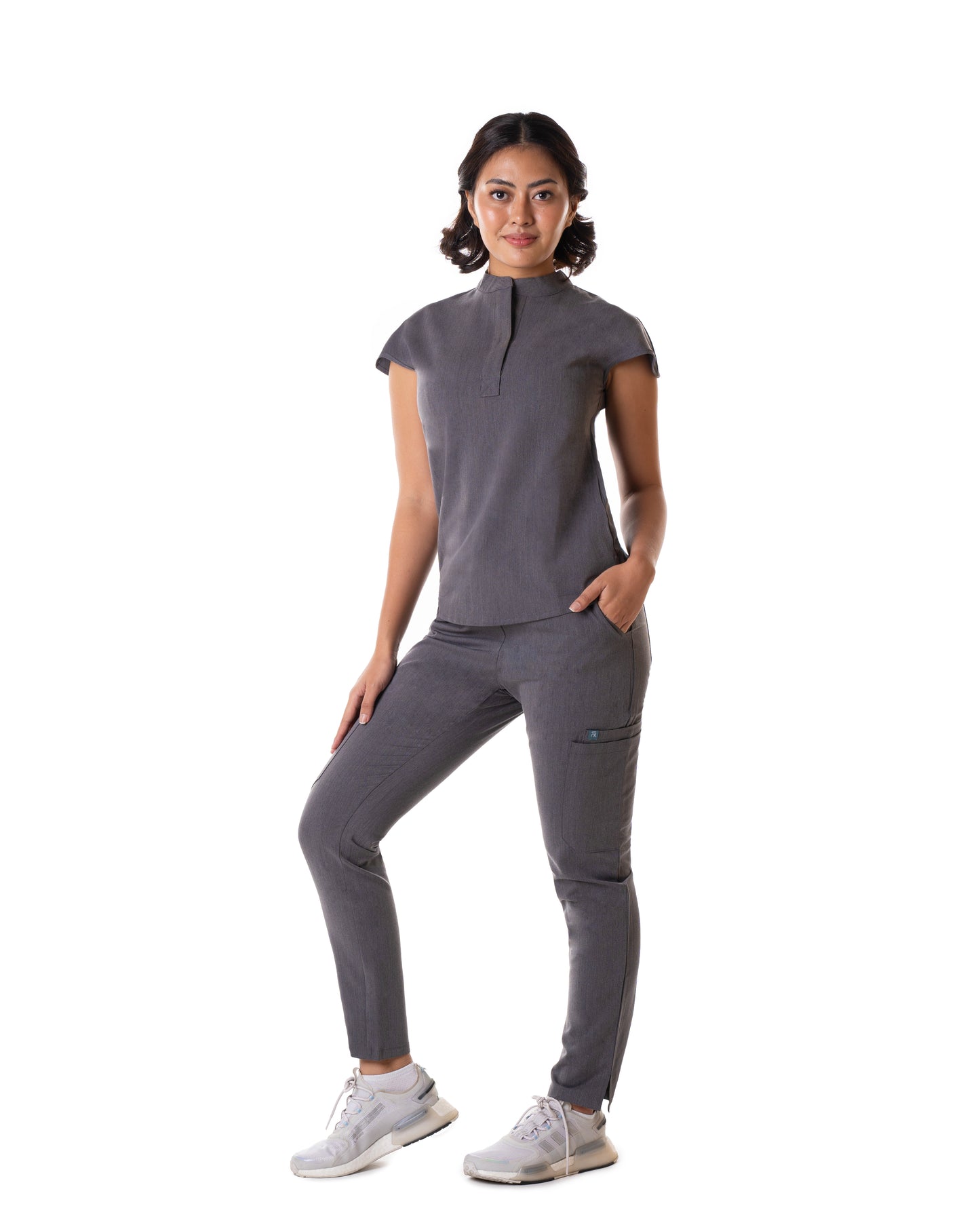 Women's PRO Mandarin Top Charcoal