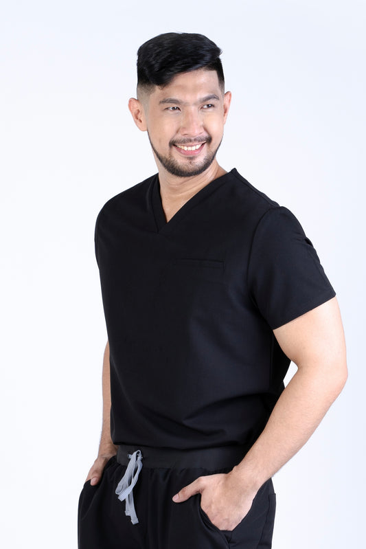 Men's PRO V-neck Top Black