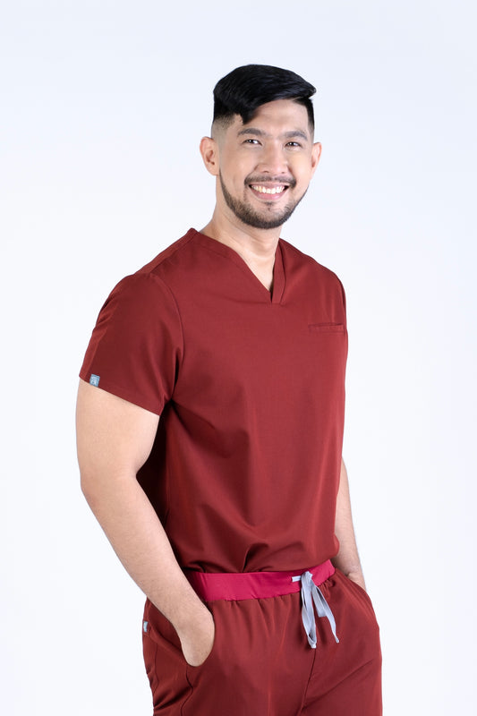 Men's PRO V-neck Top Maroon