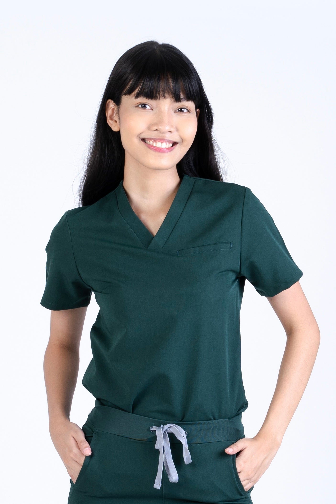 Women's PRO V-neck Top Forest Green