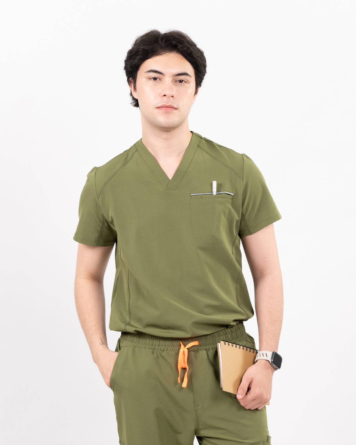 Elite Signature V-neck Top in Olive